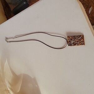 Brown Designed Pottery Ceramic Necklace